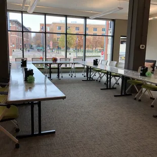 The giant windows and beautiful view are the Hideout's best features!