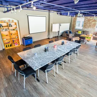 The Loft is one of our largest rooms with a mix of comfy and conference furniture.