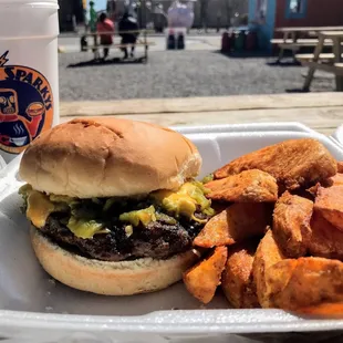 Green Chile Cheeseburger