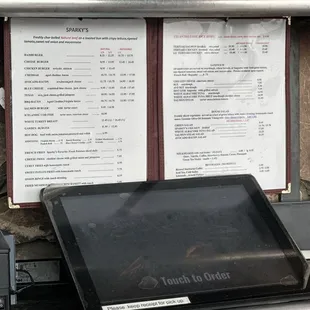 Menu and order using tablet.