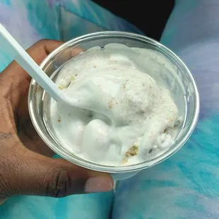 Blueberry Muffin ice cream (served to me semi melted)