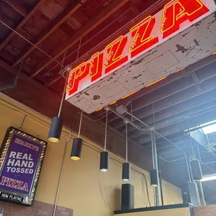 outside, pizza