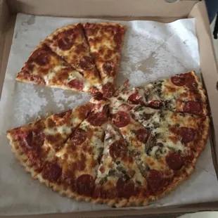 Amazing pizza. Crust is crispy and hint of sweetness to the dough