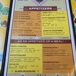 Menu is on point!