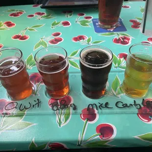 Beer flight! I was 4 for 4 on winners.