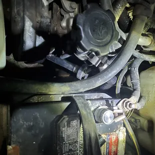Plug wire that was not put back properly completely out of the tube causing misfire.