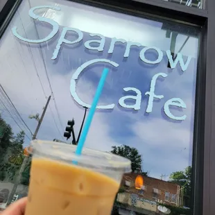 Cold brew with lavender syrup