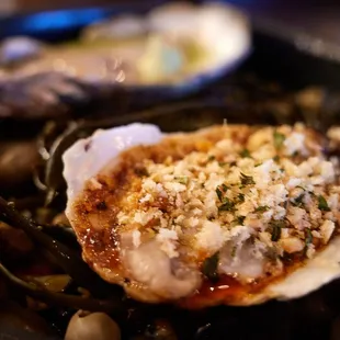 Oyster duo - charcoal miso grilled