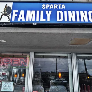 the entrance to sparta family dining