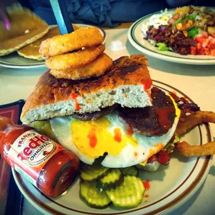 a plate of food with a sandwich and fries