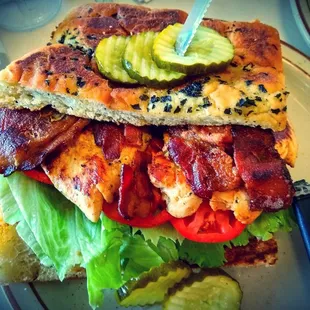 I added BACON to the Chicken Grinder sandwich Wonderful Delicious