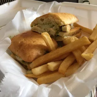 Spartacus Panini(chicken, basil pesto, roasted red pepper, onions) very good!