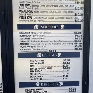 Menu &amp; prices as of 10/11/23.