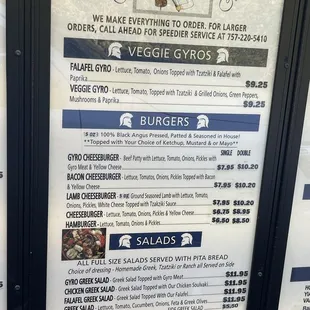 Menu &amp; prices as of 10/11/23.