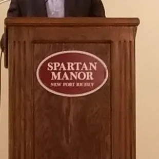 Martin Gramatica  &quot;kicks off&quot; luncheon for Business Development Week, Pasco County.  Spartan Manor knocked it out of park.