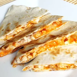 a plate of quesadillas
