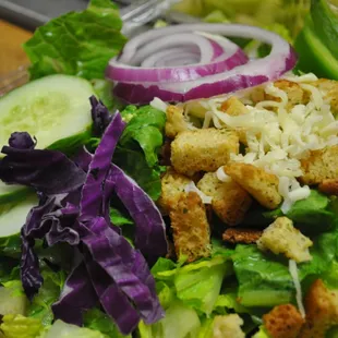 a salad in a plastic container