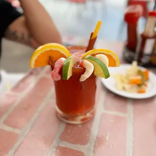 Peach ring michelada