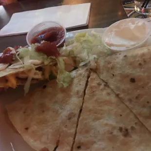 Stuffed full chicken quesadilla... so good!
