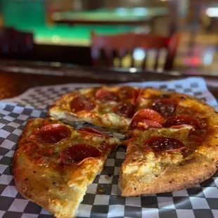 a pepperoni pizza