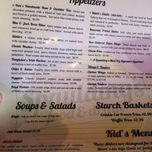 Little sample of the menu   Food is great.