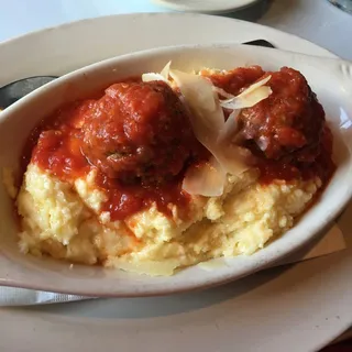 Grandmas Meatballs in Pomodoro over Polenta