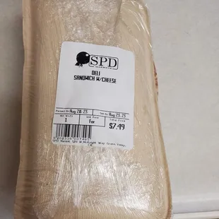 Backside of sandwich