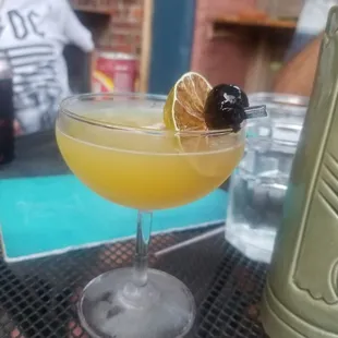 a drink in a coupe glass