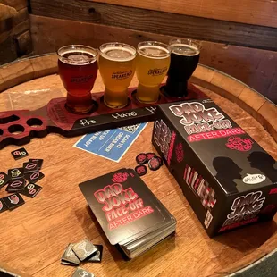 Games and a flight of beers