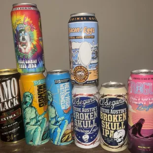 a variety of cans
