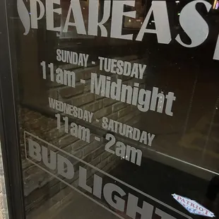 Bar clearly shows open until 2
