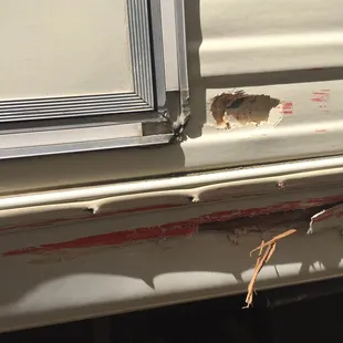 Damage done at tire center.