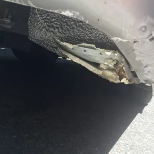 BWs rear bumper damage.