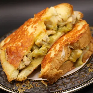 a grilled sandwich on a plate