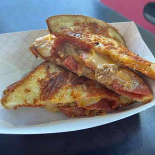 Pizza Sandwich with pepperoni and sausage