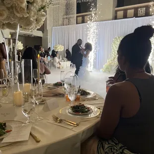 Special Effects - Dancing on the clouds &amp; sparklers for this couples first dance as husband &amp; wife