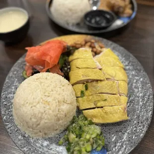 hainan chicken with rice