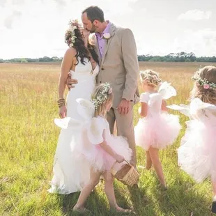 Boho Chic Wedding - Rainbow River area Flower girl fairies.