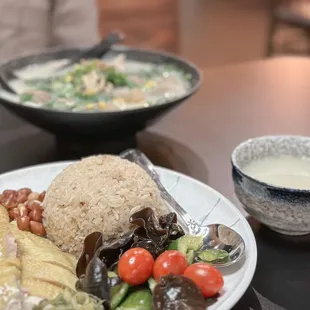 B56. Signature Hainan Chicken Over Rice Combo, B49. Mixed House Made Meatballs Combo @lesminaddio