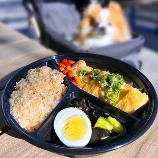 Hainan Chicken Rice includes bone broth seaweed soup not shown (Promo-$12.95, Regular-$15.50)