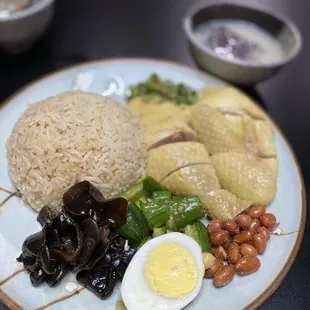 Hainan chicken &amp; rice with seaweed soup