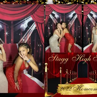 Girls having fun with Photobooth at Stagg high school 2022 homecoming