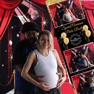 A beautiful young couple, capturing a one-of-a-kind pregnancy photo. Photo booth Stockton, CA