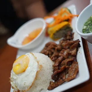 a plate of food on a table