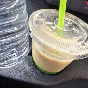 Vanilla iced latte with oat milk