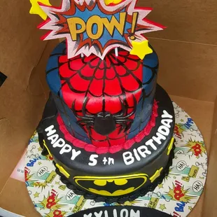 Superhero vanilla flavored cake