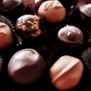 a variety of chocolates