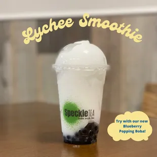 a cup of bubble tea on a table