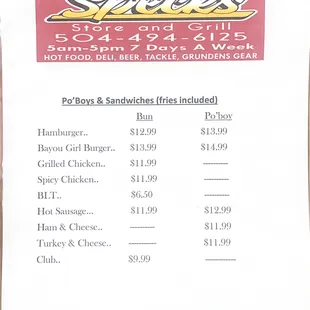 Po'boys and Sandwiches