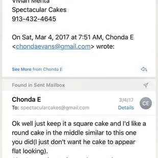 Last but not least, more proof of my emails and that I was never being unreasonable. I was only asking questions.